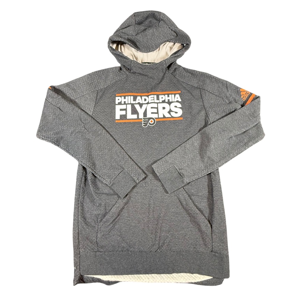 Adidas Philadelphia Flyers Hoodie Mens Medium Gray NHL Pullover‎ Sweatshirt